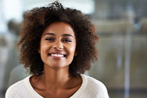 South Portland patient smiling after getting dental implants