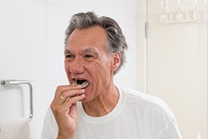 Man wearing mouthguard in South Portland