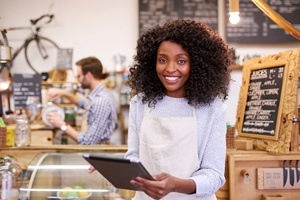 smiling barista