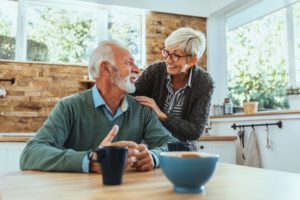 couple speaking in Kitchen