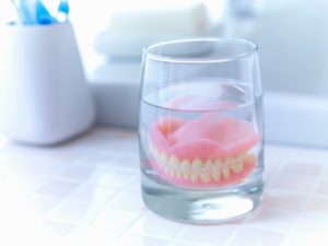 soaking dentures